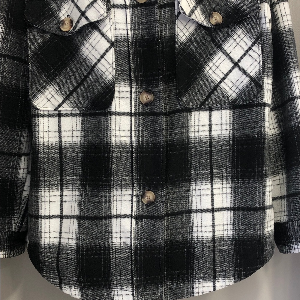 Streetwear Society Black & White Plaid Shirt Shacket – Size Small - Picture 4 of 14